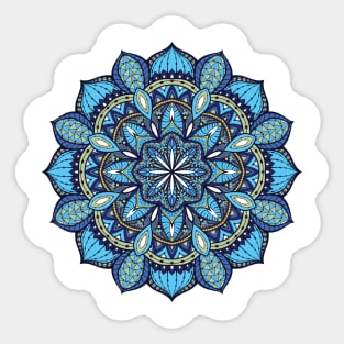 blue indian mandala Sticker